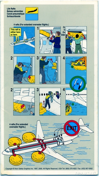 Image: safety information card: Champion Air, Boeing 727-200