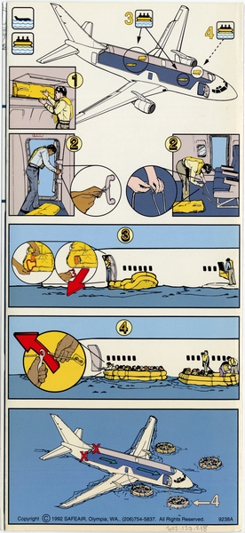 Image: safety information card: Continental Airlines, Boeing 737-200/300