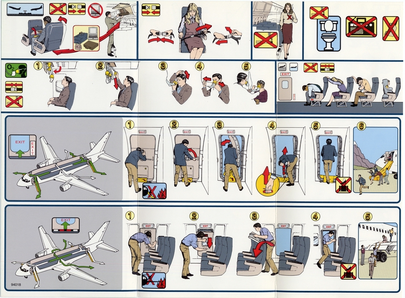Image: safety information card: Continental Airlines, Boeing 737-500