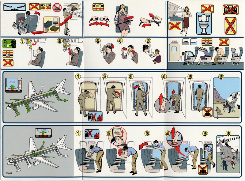 Image: safety information card: Continental Airlines, Boeing 737-300/500