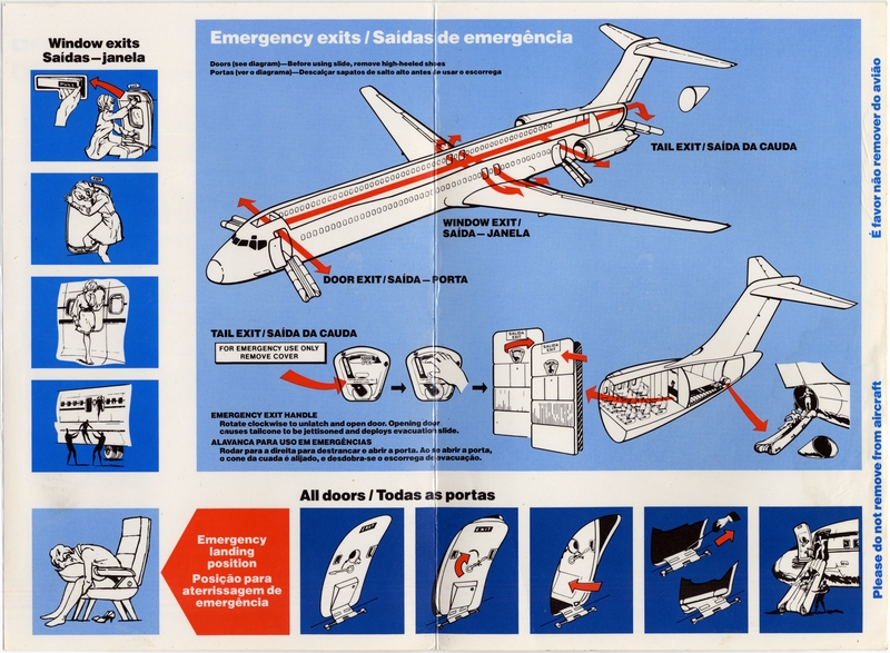 Image: safety information card: Cruzeiro Airlines, Douglas DC-9 Super 80