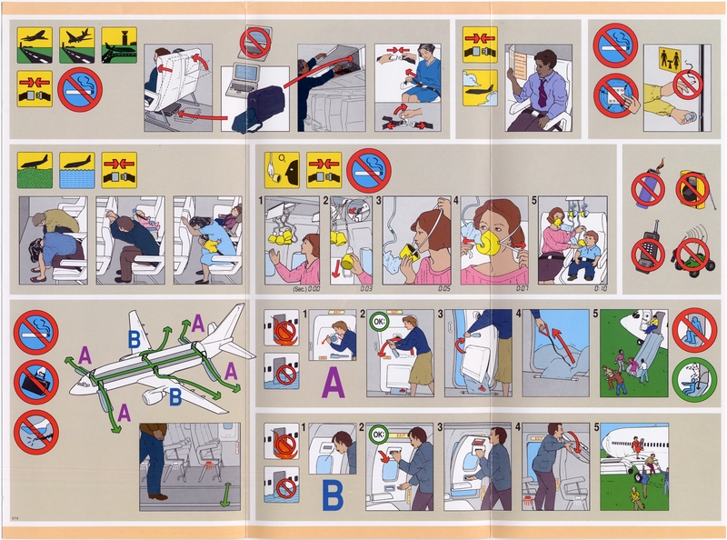 Image: safety information card: Continental Airlines, Boeing 737-300/500