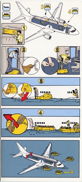 Image: safety information card: Continental Airlines, Boeing 737-200/300