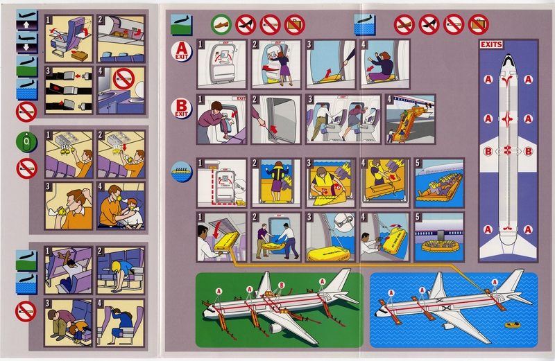 Image: safety information card: Delta Air Lines, Boeing 757