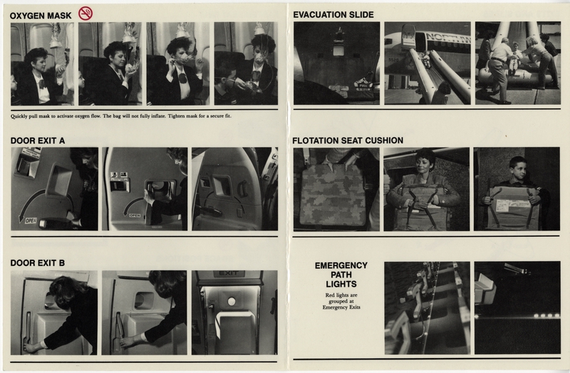 Image: safety information card: Northwest Airlines, Boeing 757