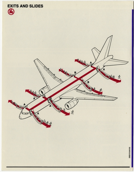 Image: safety information card: Northwest Airlines, Boeing 757