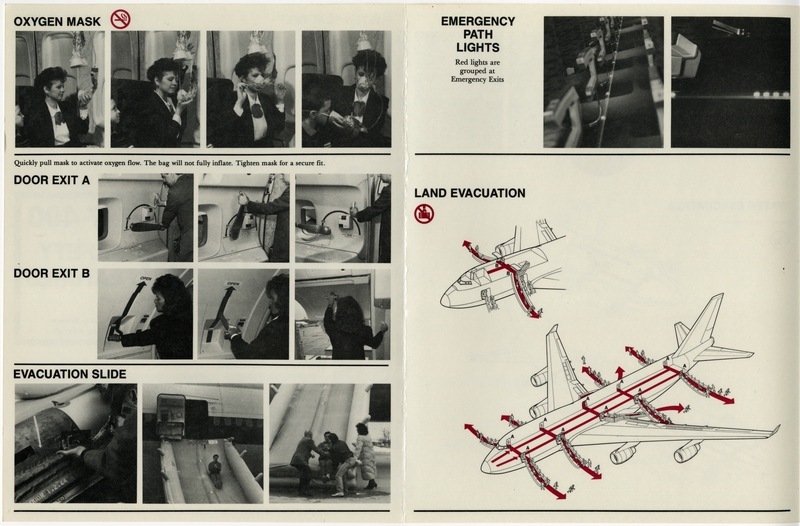 Image: safety information card: Northwest Airlines, Boeing 747-400