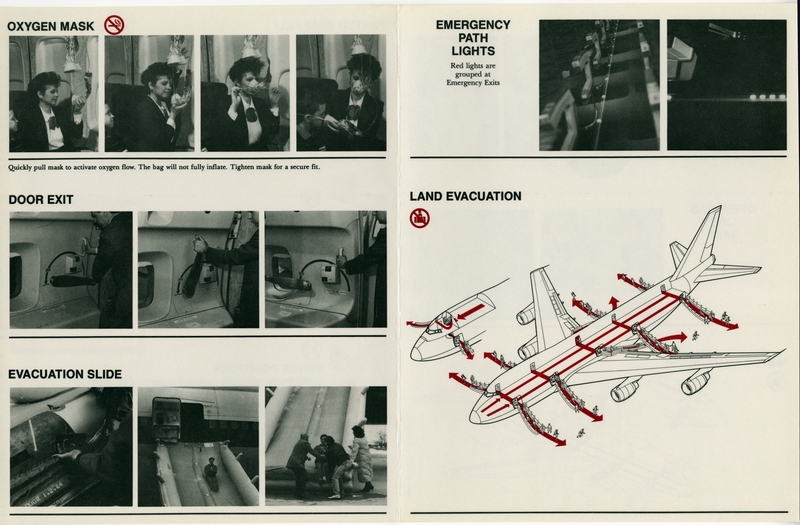 Image: safety information card: Northwest Airlines, Boeing 747