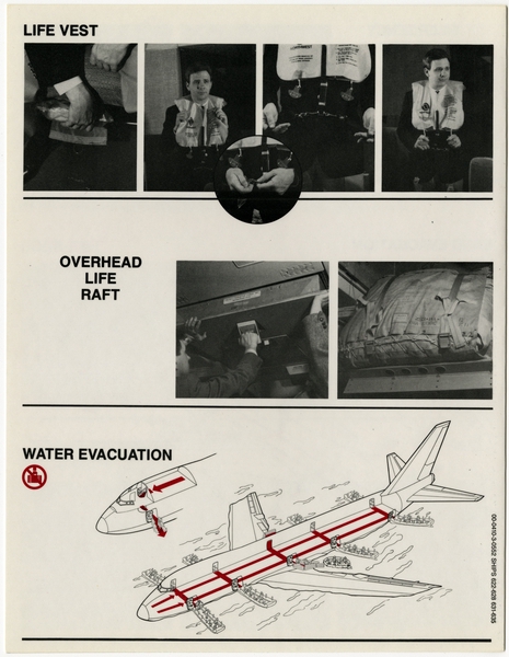 Image: safety information card: Northwest Airlines, Boeing 747