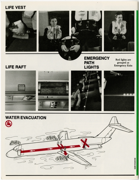 Image: safety information card: Northwest Airlines, Douglas DC-9 Series 30
