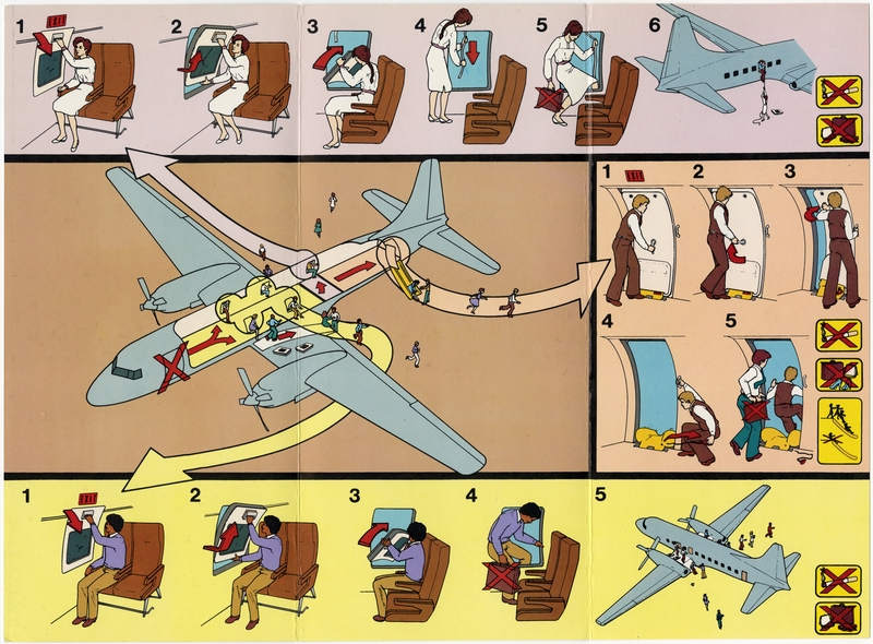 Image: safety information card: Northwest Orient, Convair 580
