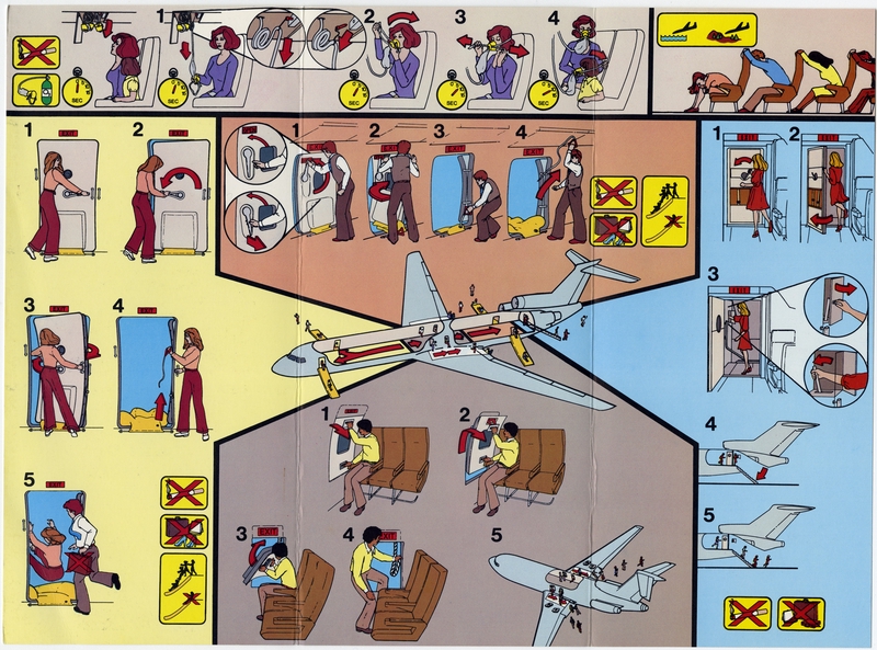 Image: safety information card: Northwest Airlines, Boeing 727-200