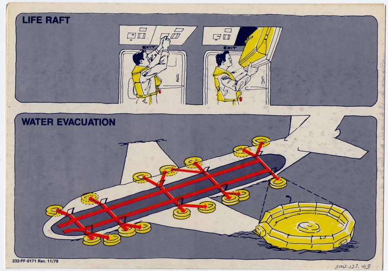 Image: safety information card: Northwest Orient, Boeing 747