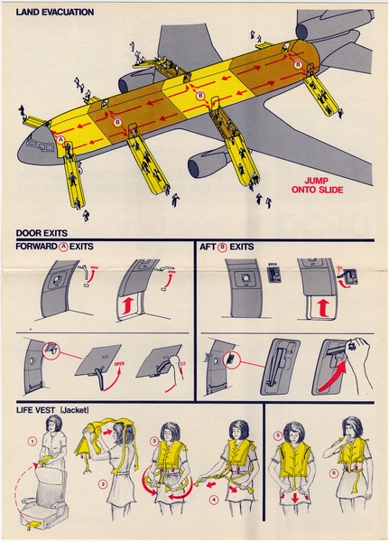 Image: safety information card: Northwest Orient, McDonnell Douglas DC-10