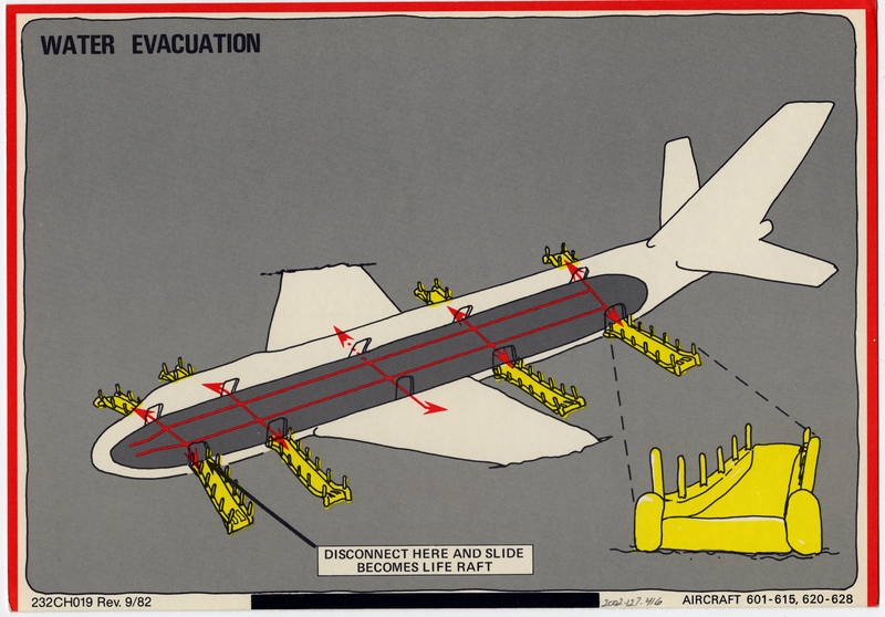 Image: safety information card: Northwest Orient, Boeing 747