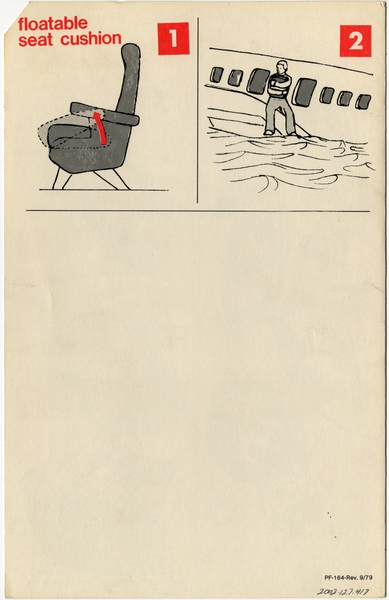 Image: safety information card: Northwest Orient, Boeing 727-100