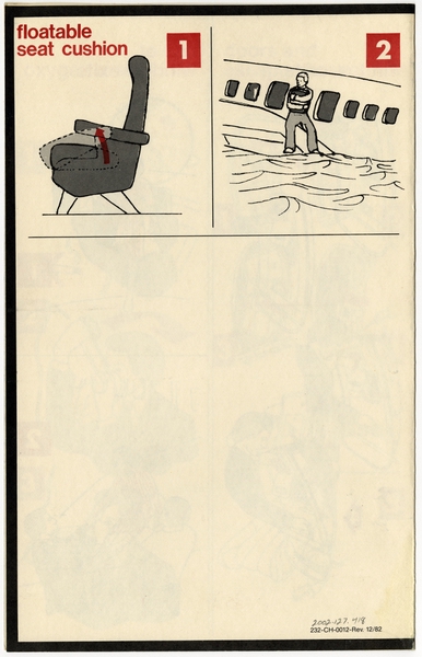 Image: safety information card: Northwest Orient, Boeing 727-200