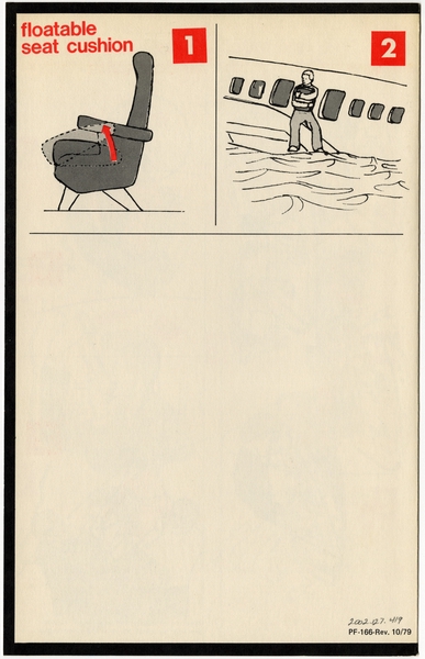 Image: safety information card: Northwest Orient, Boeing 727-200