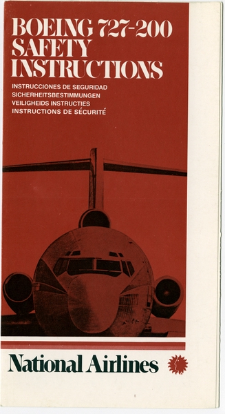 Image: safety information card: National Airlines, Boeing 727-200