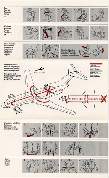 Image: safety information card: National Airlines, Boeing 727-200