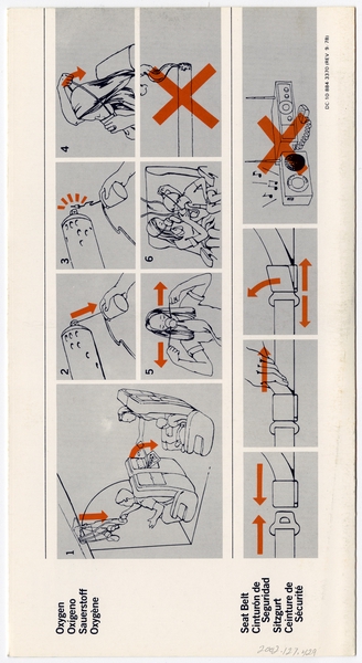 Image: safety information card: National Airlines, McDonnell Douglas DC-10