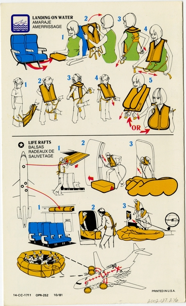 Image: safety information card: Eastern Air Lines, Boeing 727-25