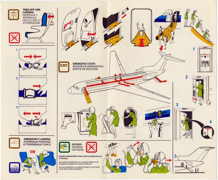 Image: safety information card: Eastern Air Lines, Boeing 727-25