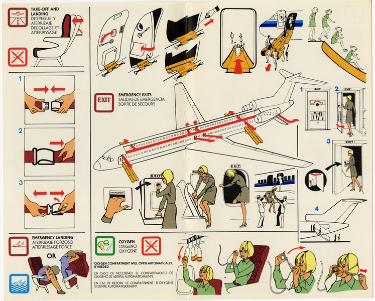 Image: safety information card: Eastern Air Lines, Boeing 727-200