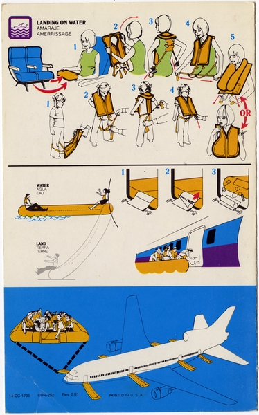 Image: safety information card: Eastern Air Lines, Lockheed L-1011 TriStar "Whisperliner"