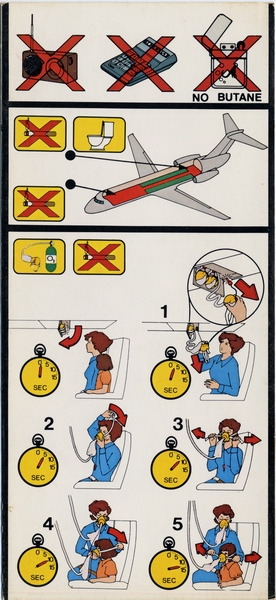 Image: safety information card: Jet America, Douglas DC-9 Super 80
