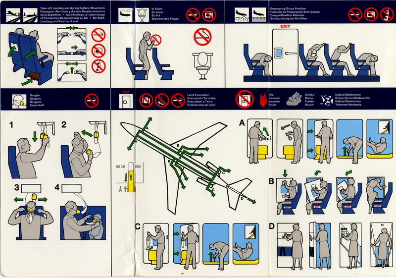 Image: safety information card: Laker Airways, Boeing 727-200