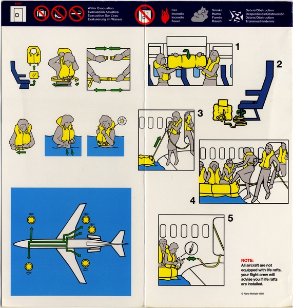 Image: safety information card: Laker Airways, Boeing 727-200