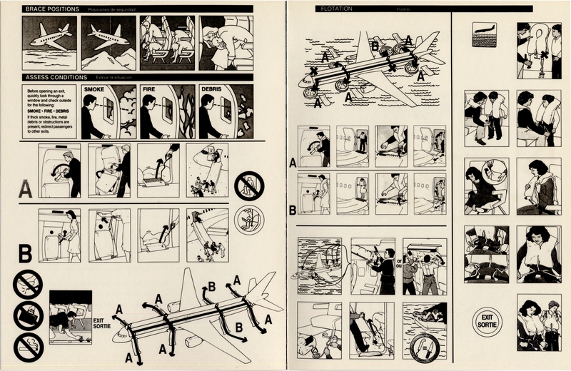Image: safety information card: Leisure Air, Boeing 757