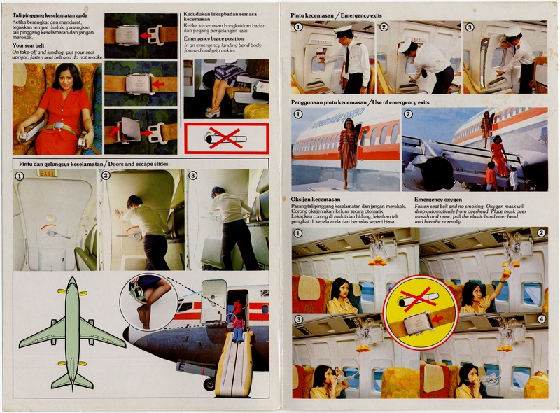 Image: safety information card: Malaysian Airline System (MAS), Boeing 737