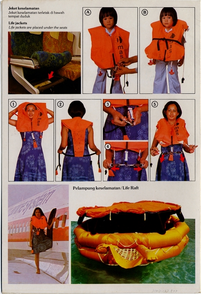 Image: safety information card: Malaysian Airline System (MAS), Boeing 737