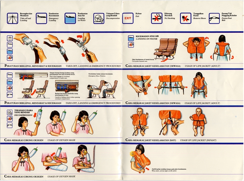 Image: safety information card: Malaysia Airlines, Boeing 737-400