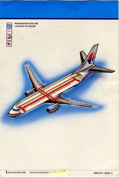 Image: safety information card: Malaysia Airlines, Boeing 737-400