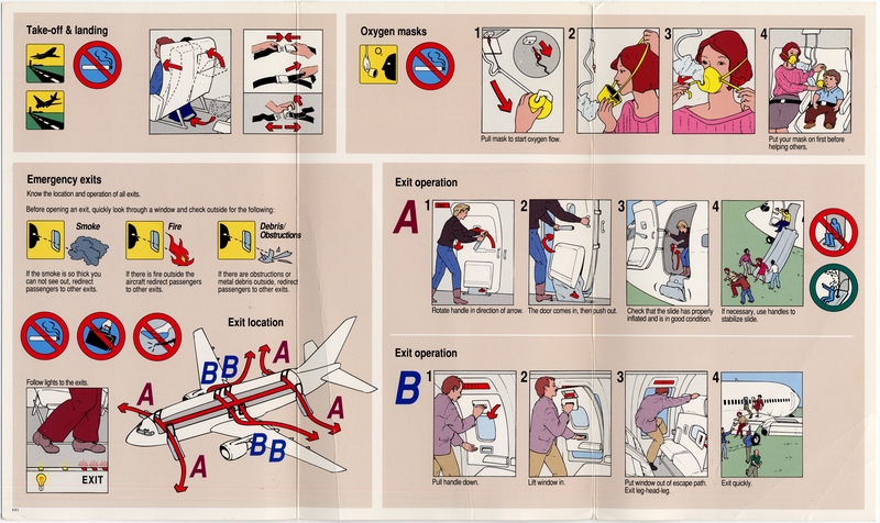 Image: safety information card: MarkAir, Boeing 737-400