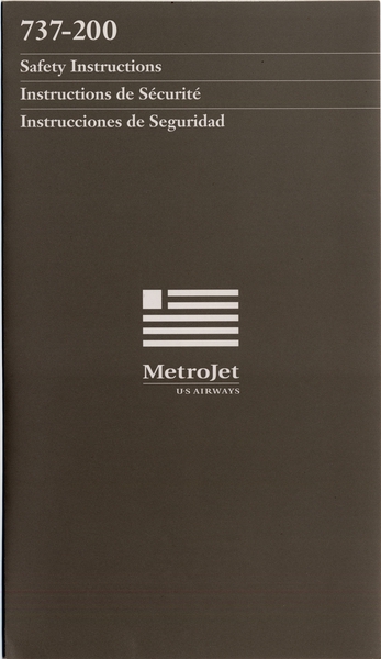 Image: safety information card: Metrojet / US Airways, Boeing 737-200