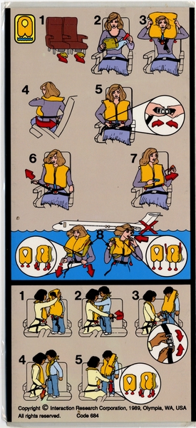 Image: safety information card: Midway, McDonnell Douglas MD-87