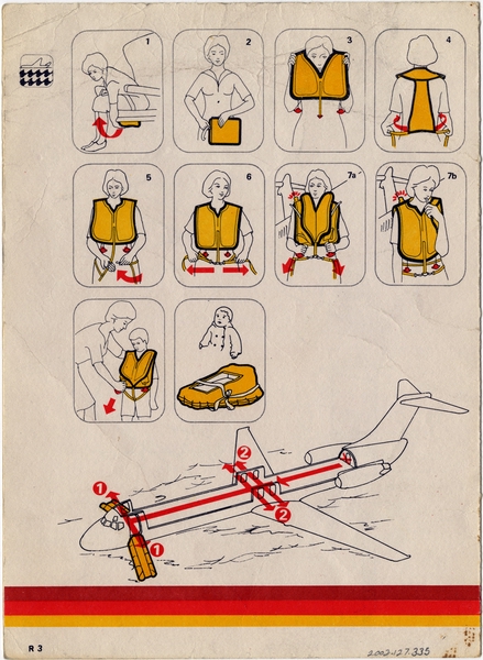 Image: safety information card: Iberia, Douglas DC-9