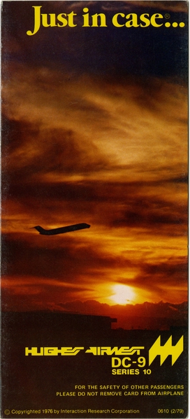 Image: safety information card: Hughes Airwest, Douglas DC-9