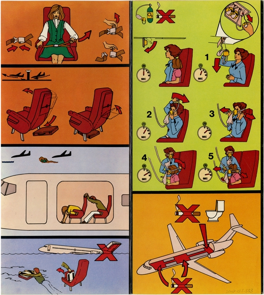 Image: safety information card: Hughes Airwest, Douglas DC-9