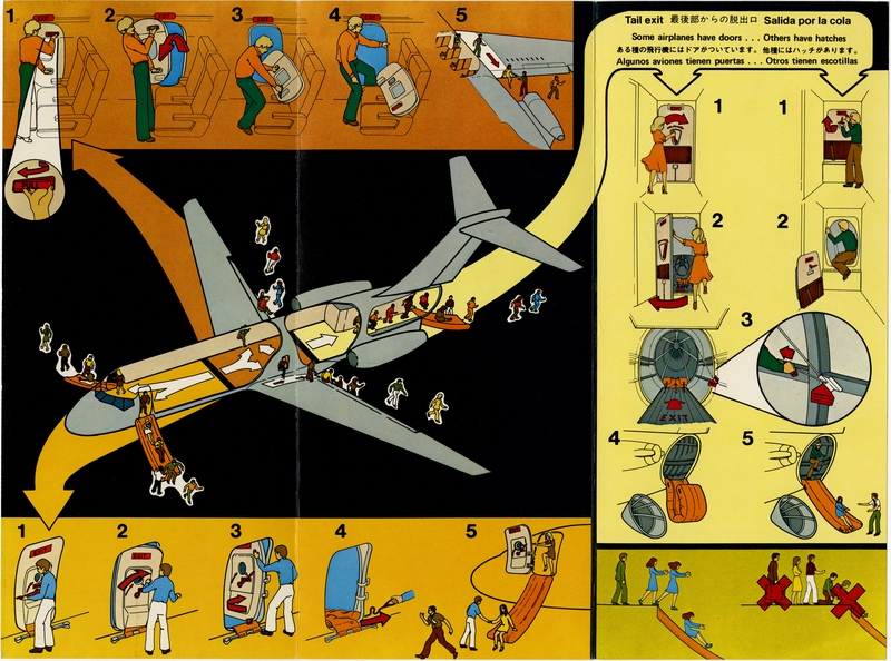 Image: safety information card: Hughes Airwest, Douglas DC-9