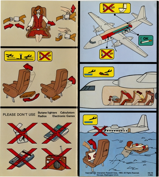 Image: safety information card: Horizon Air, Fokker F.27