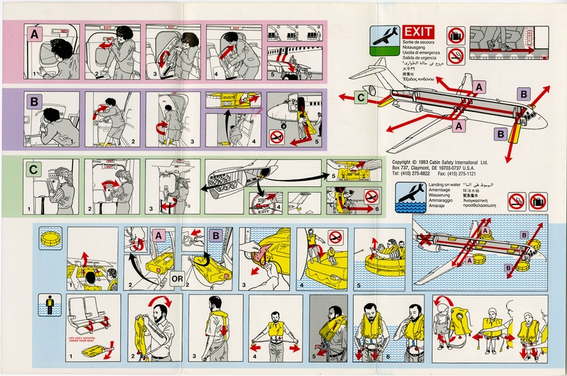 Image: safety information card: Hawaiian Airlines, Douglas DC-9-50