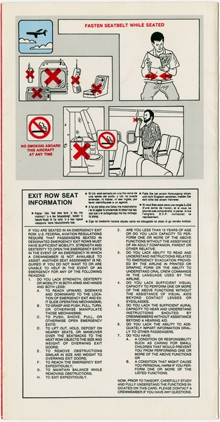 Image: safety information card: Hawaiian Airlines, de Havilland DHC-7 Dash 7