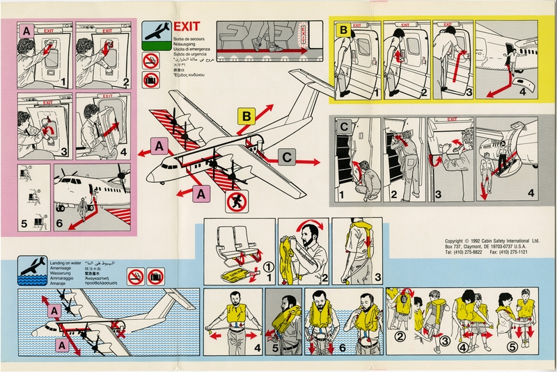 Image: safety information card: Hawaiian Airlines, de Havilland DHC-7 Dash 7