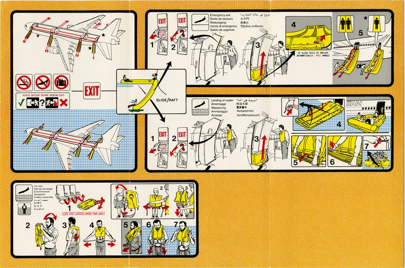Image: safety information card: Hawaiian Airlines, Lockheed L-1011 TriStar
