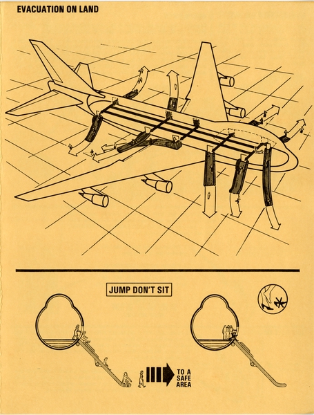 Image: safety information card: Flying Tigers, Boeing 747-212B